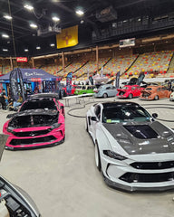 Ford Mustang Ecoboost V6 GT 2015 2016 2017 & Mustang Ecoboost V6 GT S550.1 2015 2016 2017 & Mustang Ecoboost V6 GT March1 Bullitt S550.2 2018 2019 2020 2021 2022 2023 with Aftermarket Parts - DUSK Front Bumper & Lip (Badge included) & Replacement Front Lip Only Carbon Fiber / FRP from Robot Craftsman