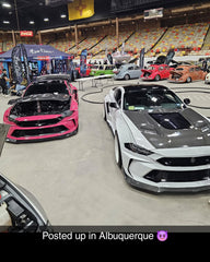 Ford Mustang Ecoboost V6 GT 2015 2016 2017 & Mustang Ecoboost V6 GT S550.1 2015 2016 2017 & Mustang Ecoboost V6 GT March1 Bullitt S550.2 2018 2019 2020 2021 2022 2023 with Aftermarket Parts - DUSK Front Bumper & Lip (Badge included) & Replacement Front Lip Only Carbon Fiber / FRP from Robot Craftsman
