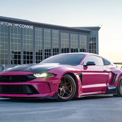 Ford Mustang Ecoboost V6 GT 2015 2016 2017 & Mustang Ecoboost V6 GT S550.1 2015 2016 2017 & Mustang Ecoboost V6 GT March1 Bullitt S550.2 2018 2019 2020 2021 2022 2023 with Aftermarket Parts - DUSK Front Bumper & Lip (Badge included) & Replacement Front Lip Only Carbon Fiber / FRP from Robot Craftsman