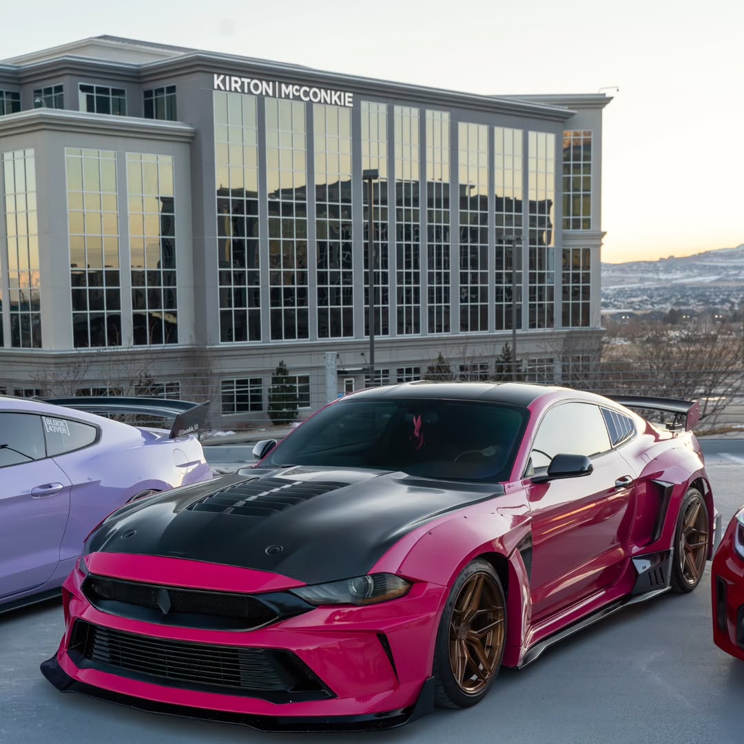Ford Mustang Ecoboost V6 GT 2015 2016 2017 & Mustang Ecoboost V6 GT S550.1 2015 2016 2017 & Mustang Ecoboost V6 GT March1 Bullitt S550.2 2018 2019 2020 2021 2022 2023 with Aftermarket Parts - DUSK Front Bumper & Lip (Badge included) & Replacement Front Lip Only Carbon Fiber / FRP from Robot Craftsman