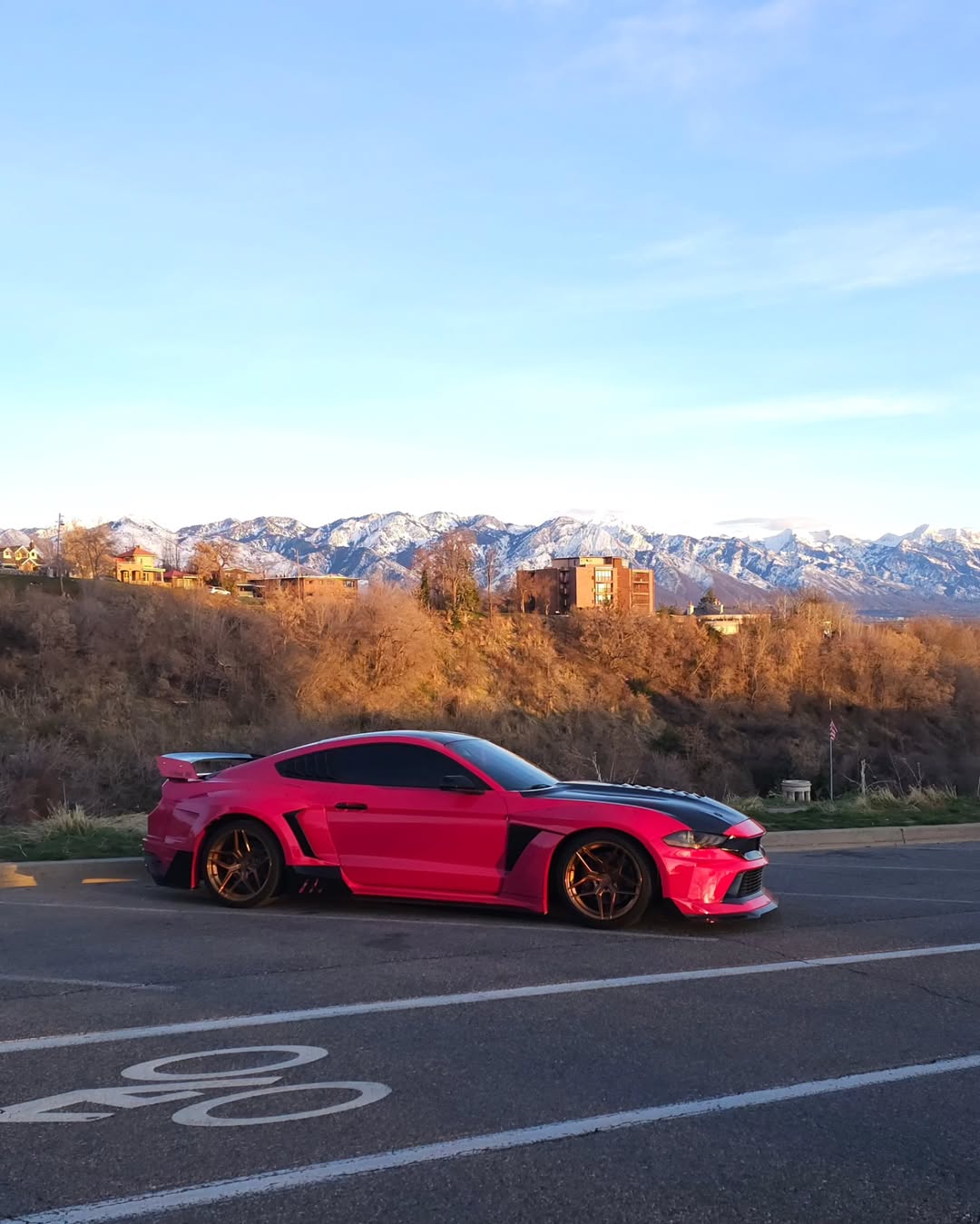 Ford Mustang Ecoboost V6 GT S550.1 2015 2016 2017 & Mustang Ecoboost V6 GT March1 Bullitt S550.2 2018 2019 2020 2021 2022 2023 with Aftermarket Parts - " DAWN & DUSK " Widebody Fender Flares Wheel Arches & Side Skirts Carbon Fiber / FRP from Robot Craftsman