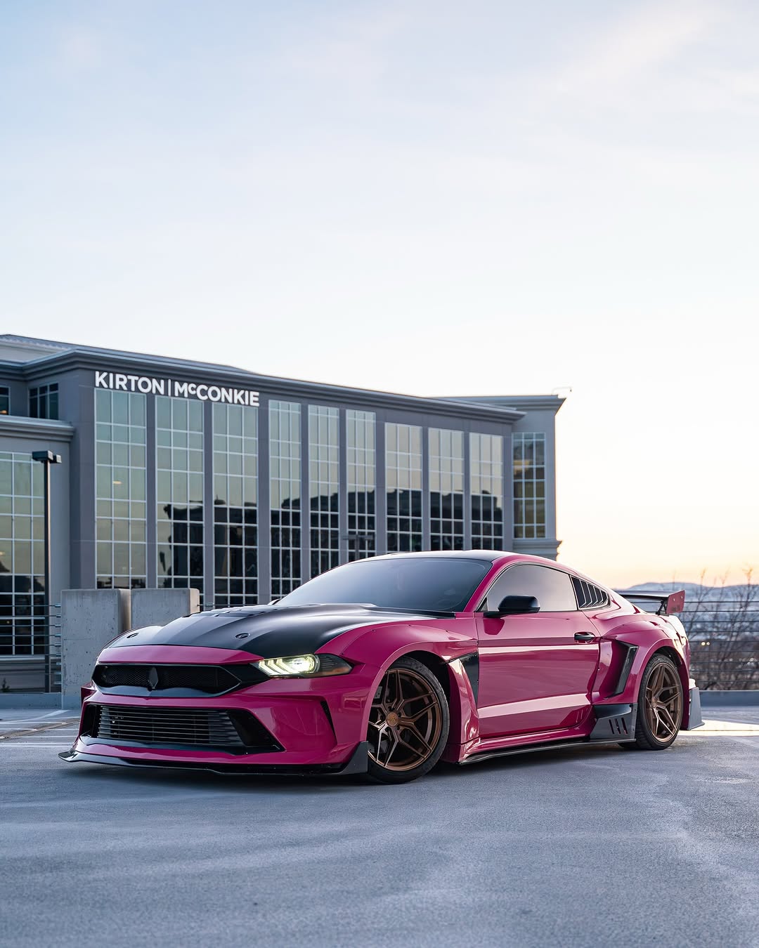 Ford Mustang Ecoboost V6 GT S550.1 2015 2016 2017 & Mustang Ecoboost V6 GT March1 Bullitt S550.2 2018 2019 2020 2021 2022 2023 with Aftermarket Parts - " DAWN & DUSK " Widebody Fender Flares Wheel Arches & Side Skirts Carbon Fiber / FRP from Robot Craftsman