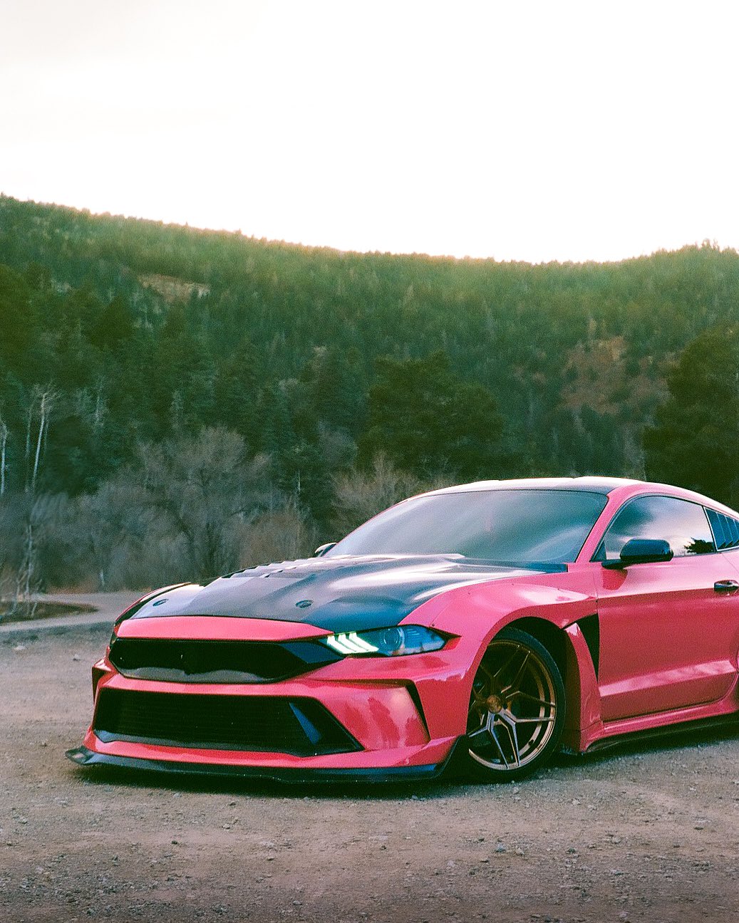 Ford Mustang Ecoboost V6 GT S550.1 2015 2016 2017 & Mustang Ecoboost V6 GT March1 Bullitt S550.2 2018 2019 2020 2021 2022 2023 with Aftermarket Parts - "DAWN" Hood Bonnet Carbon Fiber / FRP from Robot Craftsman