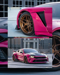 Ford Mustang Ecoboost V6 GT S550.1 2015 2016 2017 & Mustang Ecoboost V6 GT March1 Bullitt S550.2 2018 2019 2020 2021 2022 2023 with Aftermarket Parts - " DAWN & DUSK " Widebody Fender Flares Wheel Arches & Side Skirts Carbon Fiber / FRP from Robot Craftsman