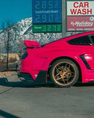 Ford Mustang Ecoboost V6 GT S550.1 2015 2016 2017 & Mustang Ecoboost V6 GT March1 Bullitt S550.2 2018 2019 2020 2021 2022 2023 with Aftermarket Parts - " DAWN & DUSK " Widebody Fender Flares Wheel Arches & Side Skirts Carbon Fiber / FRP from Robot Craftsman