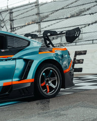 Ford Mustang Ecoboost V6 GT March1 Bullitt S550.1 S550.2 2015 2016 2017 2018 2019 2020 2021 2022 2023 with Aftermarket Parts - DAWN & DUSK Rear Bumper & Diffuser & Exhaust Tip Trim Carbon Fiber / FRP from Robot Craftsman
