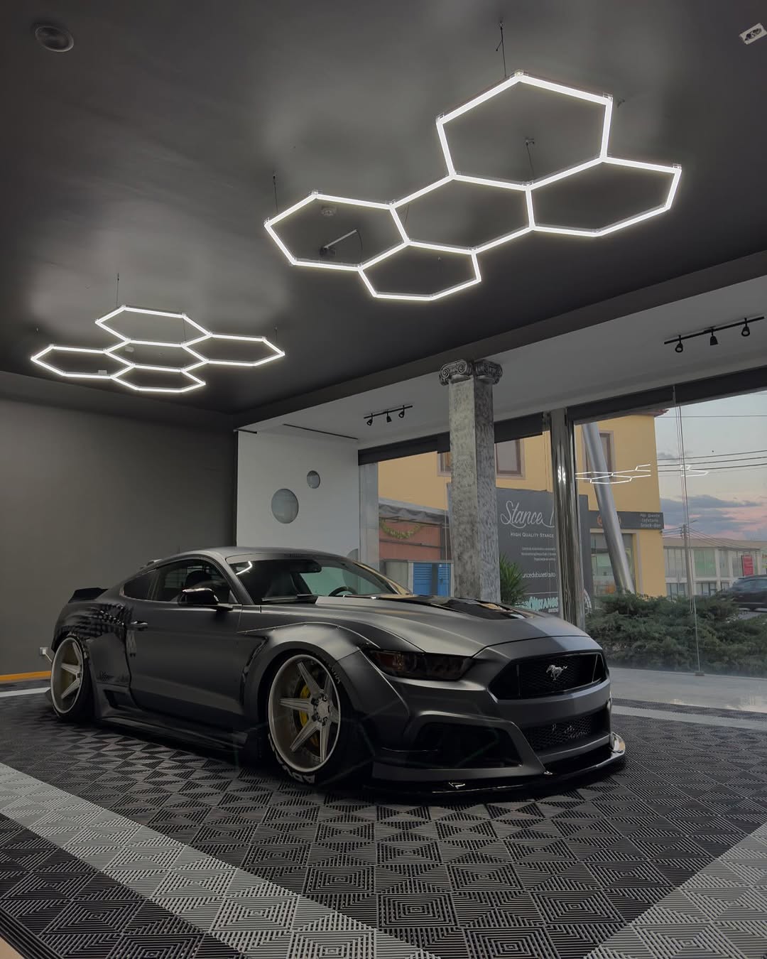 Ford Mustang Ecoboost V6 GT S550.1 2015 2016 2017 & Mustang Ecoboost V6 GT March1 Bullitt S550.2 2018 2019 2020 2021 2022 2023 with Aftermarket Parts - "STORM" Widebody Fender Flares Wheel Arches & Side Skirts Carbon Fiber / FRP from Robot Craftsman