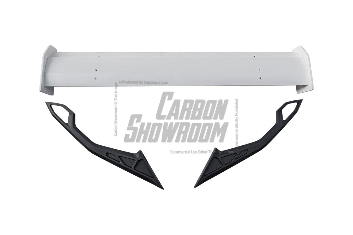 Ford Mustang Ecoboost V6 GT March1 Bullitt S550.1 S550.2 2015 2016 2017 2018 2019 2020 2021 2022 2023 (limits trunk functionality) with Aftermarket Parts - GTD Style Rear Spoiler Wing Carbon Fiber  FRP from Robot Craftsman