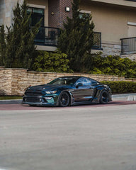 Ford Mustang Ecoboost V6 GT 2015 2016 2017 & Mustang Ecoboost V6 GT S550.1 2015 2016 2017 & Mustang Ecoboost V6 GT March1 Bullitt S550.2 2018 2019 2020 2021 2022 2023 with Aftermarket Parts - DUSK Front Bumper & Lip (Badge included) & Replacement Front Lip Only Carbon Fiber / FRP from Robot Craftsman