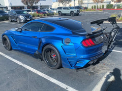 Ford Mustang Ecoboost V6 GT S550.1 2015 2016 2017 & Mustang Ecoboost V6 GT March1 Bullitt S550.2 2018 2019 2020 2021 2022 2023 with Aftermarket Parts - " DAWN & DUSK " Widebody Fender Flares Wheel Arches & Side Skirts Carbon Fiber / FRP from Robot Craftsman