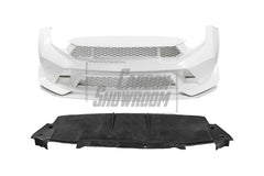 Ford Mustang Ecoboost V6 GT March1 Bullitt S550.1 S550.2 2015 2016 2017 2018 2019 2020 2021 2022 2023 (designed for ROBOT CRAFTSMAN S550 GTD Style widebody kit, S550.2 requires S550.1 headlight) with Aftermarket Parts - GTD Style Replacement Front Lip Only & Widebody Front Bumper & Lip Carbon Fiber  FRP from Robot Craftsman