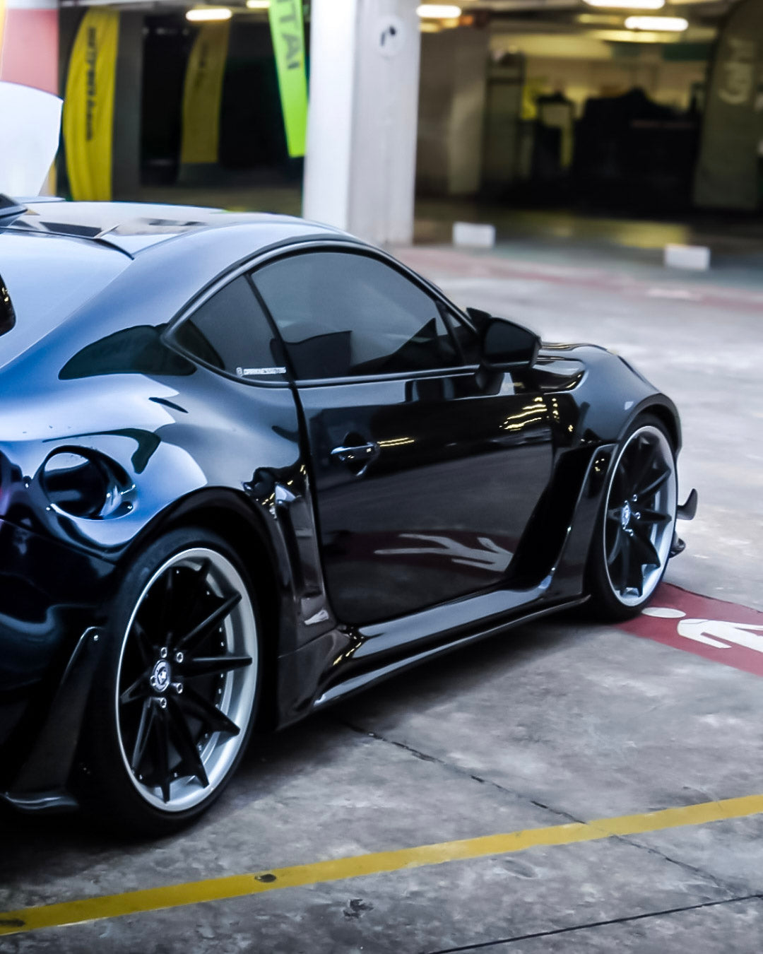 Toyota GT86 86 TRD GT SE Base ZN6 2017 2018 2019 2020 & Scion FR-S FRS ZN6 2013 2014 2015 2016 & BRZ TS Limited Premium ZN6 2013 2014 2015 2016 2017 2018 2019 2020 (compatible with ROBOT widebody kit) with Aftermarket Parts - Front Fenders Replacement & Rear Quarter Fender Flares & Side Skirts Carbon Fiber / FRP from Robot Craftsman