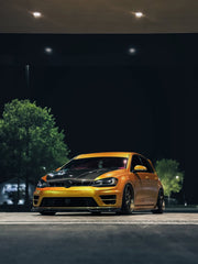 Volkswagen Golf R GTI Base MK7 MK7.5 2015 2016 2017 2018 2019 2020 2021 with Aftermarket Parts - Front Grill Replacement & ROBOT emblem cover Carbon Fiber / FRP from Robot Craftsman