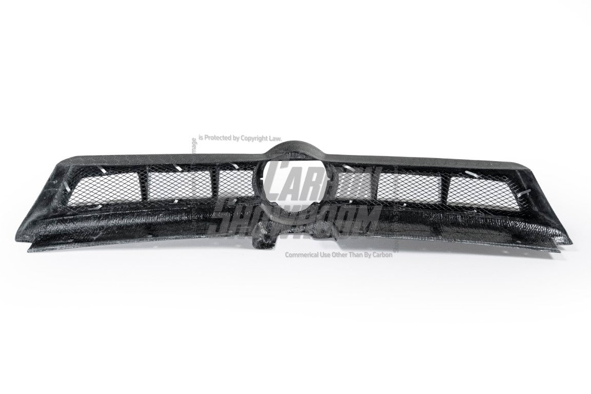 Volkswagen Golf R GTI Base MK7 MK7.5 2015 2016 2017 2018 2019 2020 2021 with Aftermarket Parts - Front Grill Replacement & ROBOT emblem cover Carbon Fiber / FRP from Robot Craftsman
