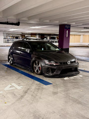 Volkswagen Golf R GTI Base MK7 MK7.5 2015 2016 2017 2018 2019 2020 2021 with Aftermarket Parts - Front Grill Replacement & ROBOT emblem cover Carbon Fiber / FRP from Robot Craftsman