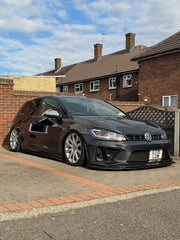 Volkswagen Golf R GTI Base MK7 MK7.5 2015 2016 2017 2018 2019 2020 2021 & Golf R GTI Base MK7 2015 2016 2017 & Golf R GTI Base MK7.5 2018 2019 2020 2021 with Aftermarket Parts - Front Lip & Front Bumper Carbon Fiber / FRP from Robot Craftsman