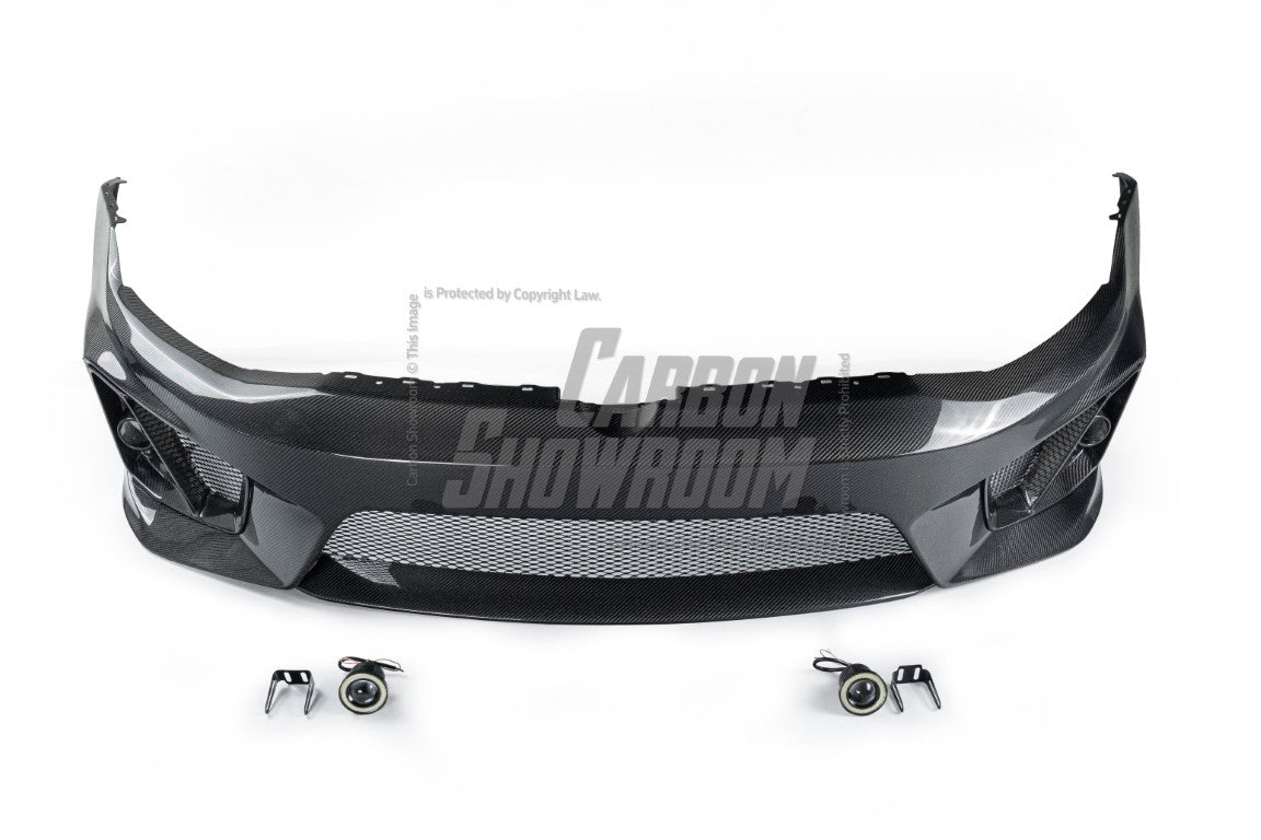 Volkswagen Golf R GTI Base MK7 MK7.5 2015 2016 2017 2018 2019 2020 2021 & Golf R GTI Base MK7 2015 2016 2017 & Golf R GTI Base MK7.5 2018 2019 2020 2021 with Aftermarket Parts - Front Lip & Front Bumper Carbon Fiber / FRP from Robot Craftsman