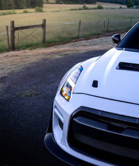 Nissan GTR Nismo Black Edition Track Edition Premium Base 2008 2009 2010 2011 2012 2013 2014 2015 2016 (for installation on 2017-2024 vehicles, 2008-2016 front bumper is recommended) with Aftermarket Parts - "Godzilla" Hood Bonnet Carbon Fiber / FRP from Robot Craftsman