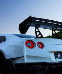 Nissan GTR Nismo T-Spec Black Edition Track Edition Premium Pure CBA DBA EBA 2008 2009 2010 2011 2012 2013 2014 2015 2016 2017 2018 2019 2020 2021 2022 2023 2024 with Aftermarket Parts - "Godzilla" Swan Neck Thor GT Wing Carbon Fiber / FRP from Robot Craftsman