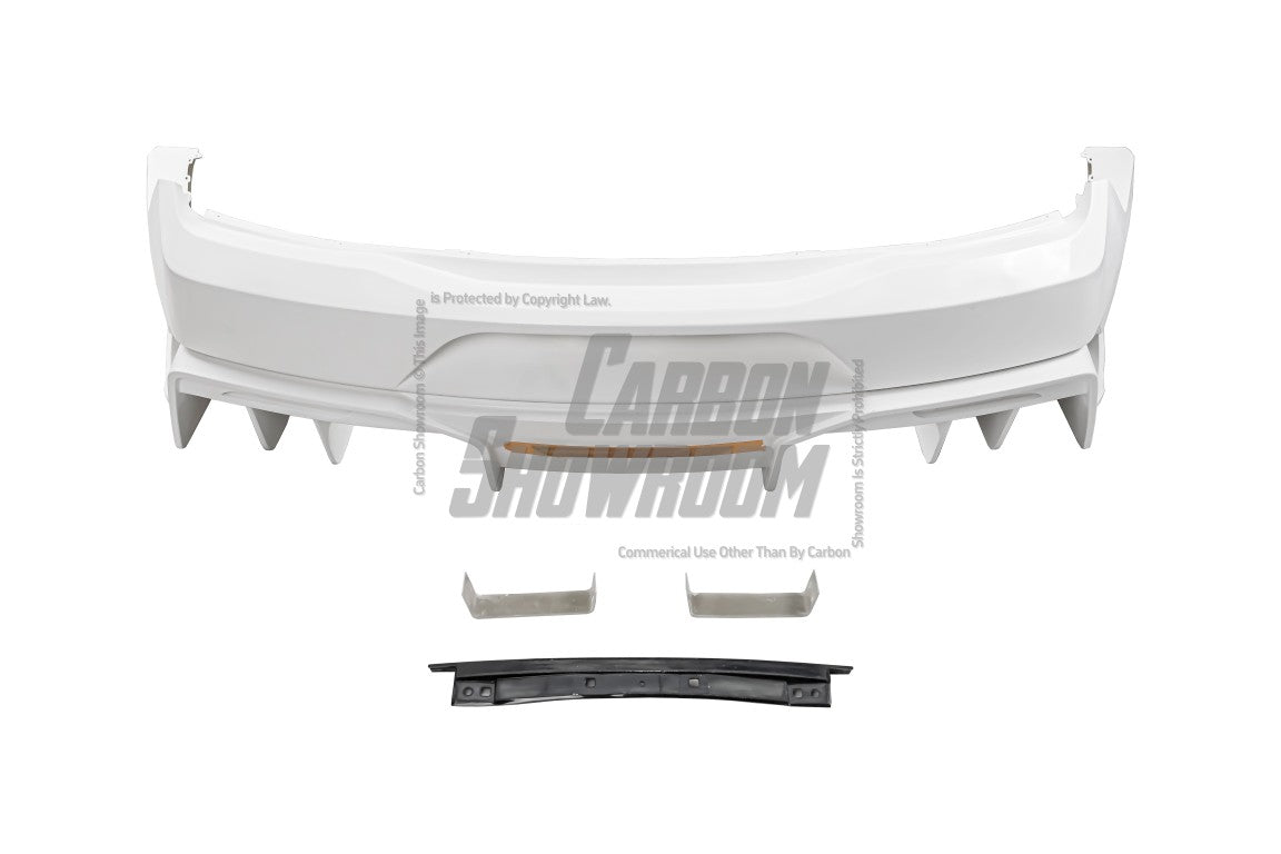 Ford Mustang Ecoboost V6 GT March1 Bullitt S550.1 S550.2 2015 2016 2017 2018 2019 2020 2021 2022 2023 with Aftermarket Parts - GTD Style Rear Bumper & Diffuser Carbon Fiber / FRP from Robot Craftsman