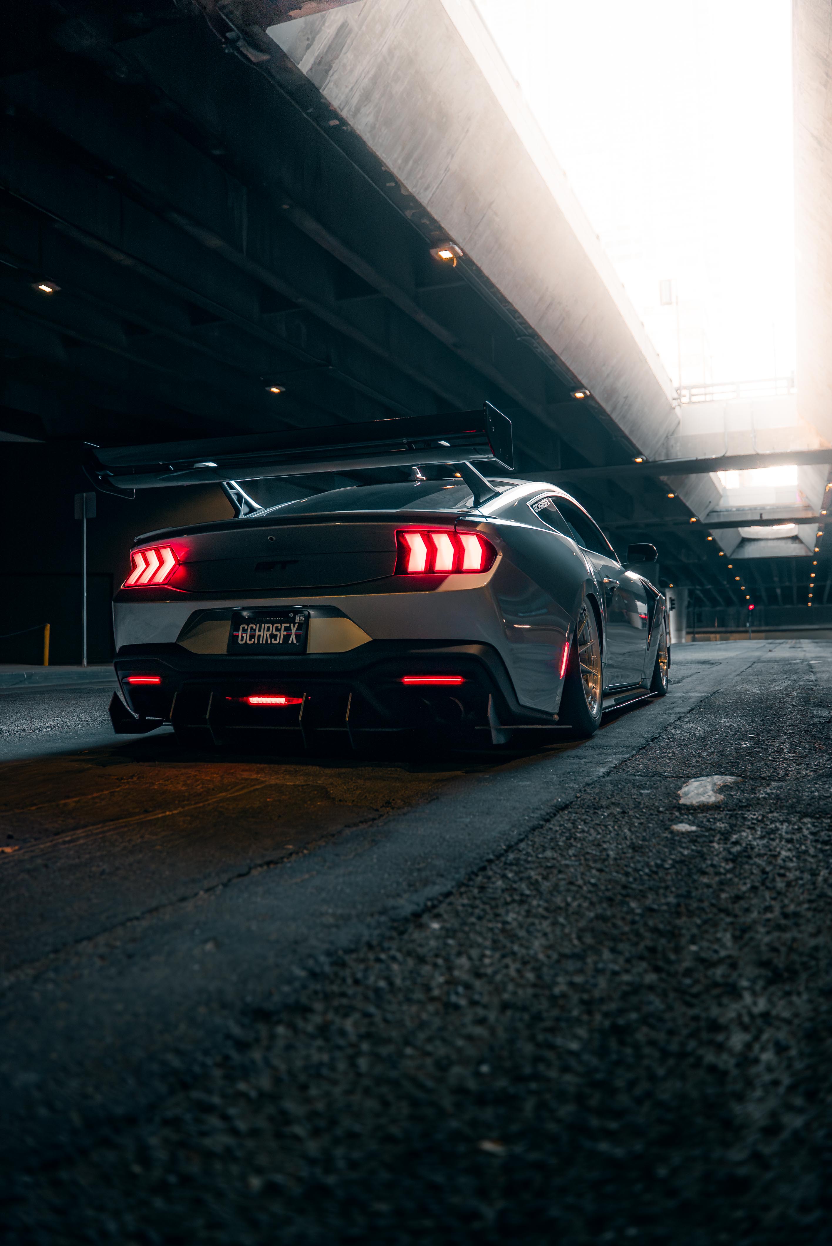 Ford Mustang Ecoboost V6 GT March1 Bullitt S550.1 S550.2 2015 2016 2017 2018 2019 2020 2021 2022 2023 (limits trunk functionality) with Aftermarket Parts - GTD Style Rear Spoiler Wing Carbon Fiber  FRP from Robot Craftsman