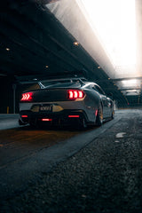 Ford Mustang Ecoboost V6 GT March1 Bullitt S550.1 S550.2 2015 2016 2017 2018 2019 2020 2021 2022 2023 (limits trunk functionality) with Aftermarket Parts - GTD Style Rear Spoiler Wing Carbon Fiber  FRP from Robot Craftsman