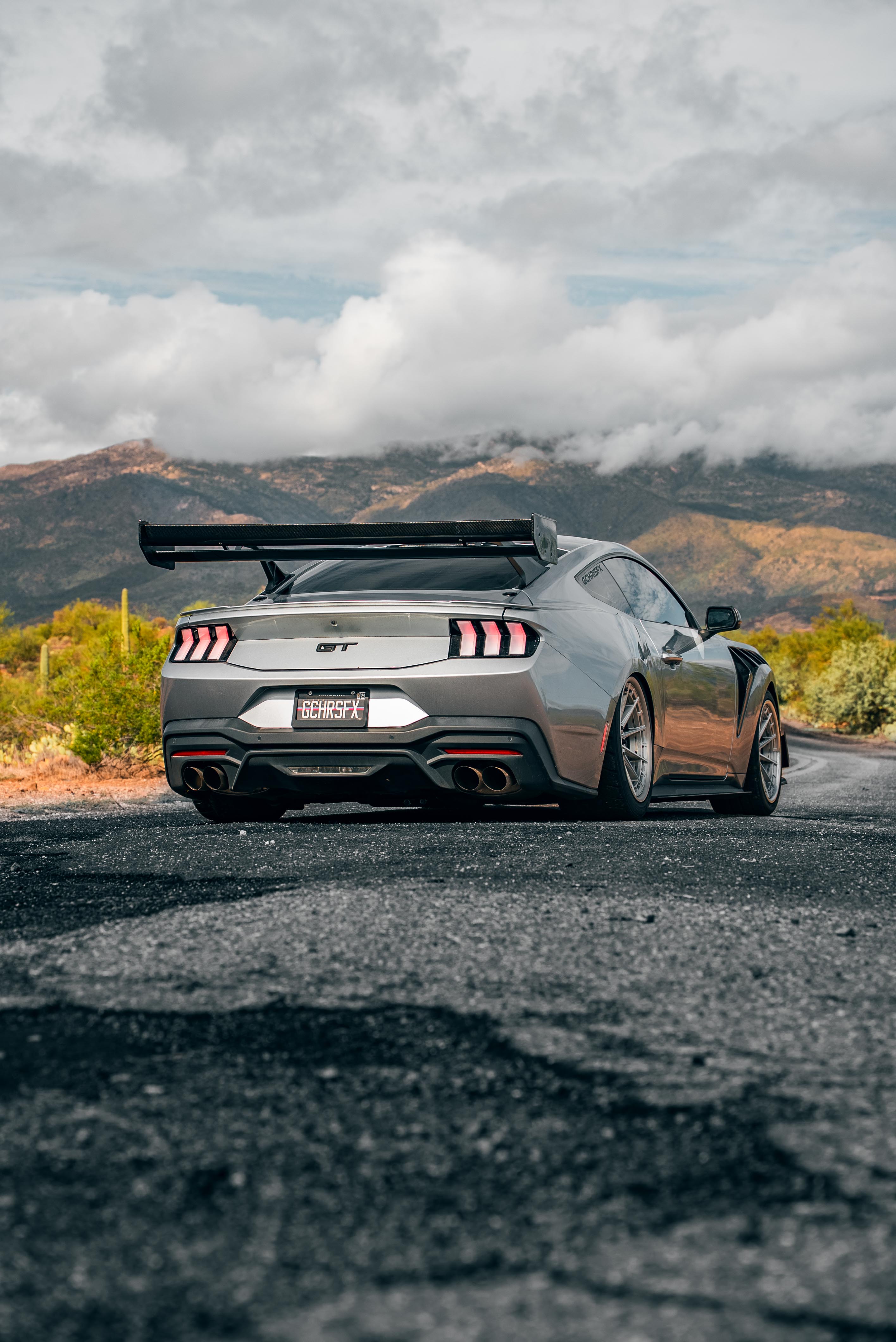 Ford Mustang Ecoboost V6 GT March1 Bullitt S550.1 S550.2 2015 2016 2017 2018 2019 2020 2021 2022 2023 (limits trunk functionality) with Aftermarket Parts - GTD Style Rear Spoiler Wing Carbon Fiber  FRP from Robot Craftsman