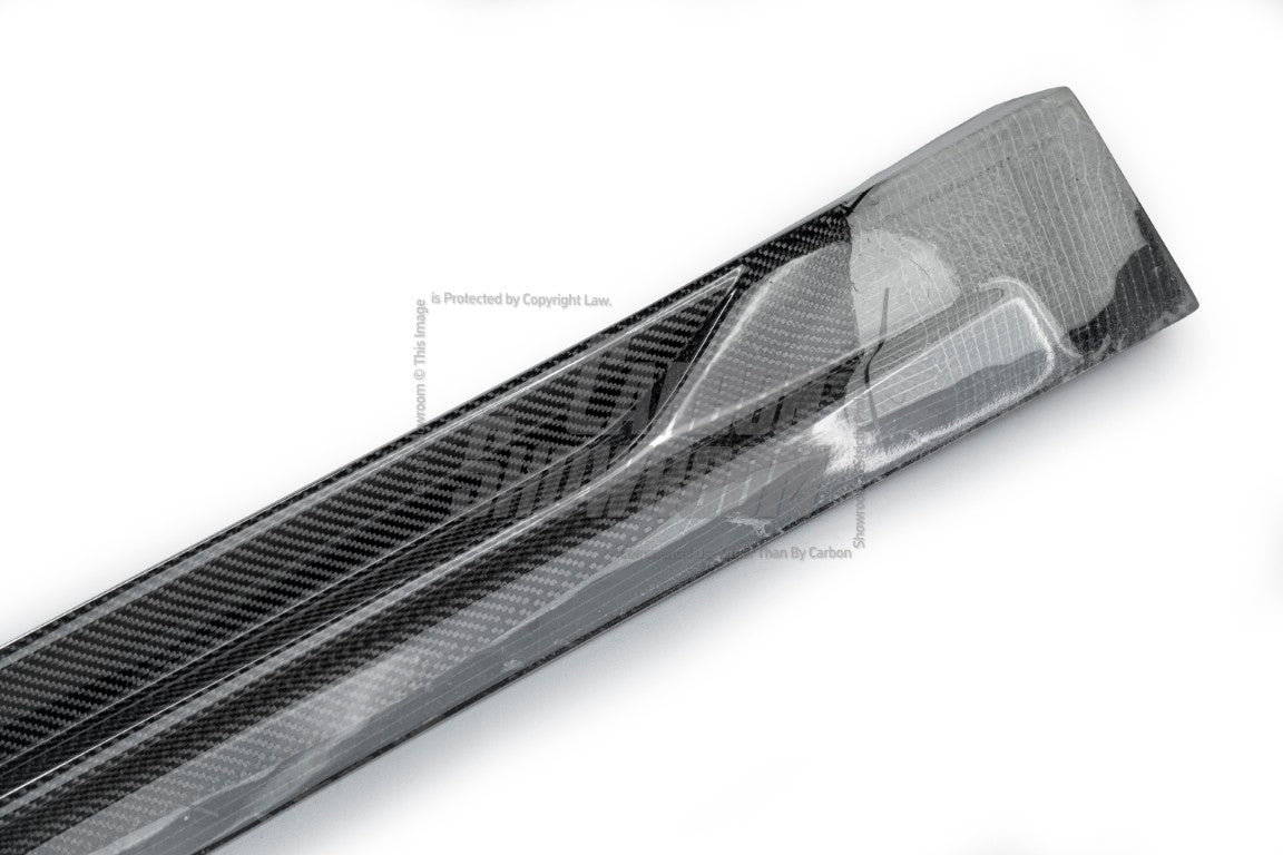 Tesla Model 3 Performance Long Range Standard Base 2017 2018 2019 2020 2021 2022 2023 with Aftermarket Parts - "Hacker" Narrow Body Side Skirts Carbon Fiber / FRP from Robot Craftsman
