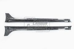 Tesla Model 3 Performance Long Range Standard Base 2017 2018 2019 2020 2021 2022 2023 with Aftermarket Parts - "Hacker" Narrow Body Side Skirts Carbon Fiber / FRP from Robot Craftsman