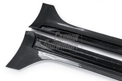 Tesla Model 3 Performance Long Range Standard Base 2017 2018 2019 2020 2021 2022 2023 with Aftermarket Parts - "Hacker" Narrow Body Side Skirts Carbon Fiber / FRP from Robot Craftsman