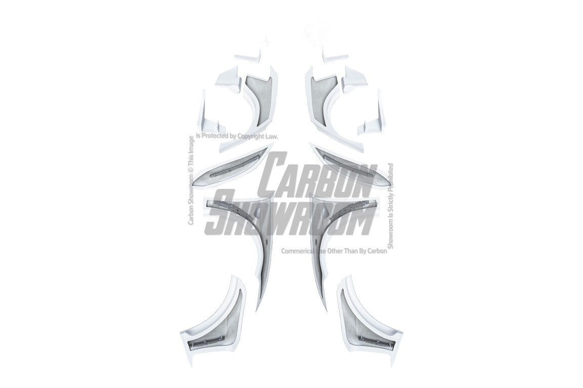 Tesla Model 3 Highland / Performance 2024-ON with Aftermarket Parts - "HACKER" Wheel Arches & Side Skirts Carbon Fiber/FRP from Robot Craftsman