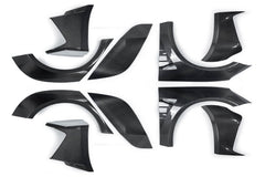 Tesla Model 3 Performance Long Range Standard Base 2017 2018 2019 2020 2021 2022 2023 with Aftermarket Parts - "Hacker" Widebody Wheel Arches & Side Skirts Carbon Fiber / FRP from Robot Craftsman