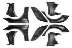 Tesla Model 3 Performance Long Range Standard Base 2017 2018 2019 2020 2021 2022 2023 with Aftermarket Parts - "Hacker" Widebody Wheel Arches & Side Skirts Carbon Fiber / FRP from Robot Craftsman