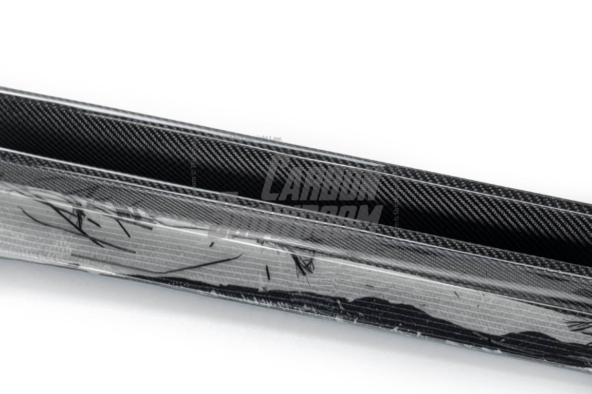 Tesla Model 3 Performance Long Range Standard Base 2017 2018 2019 2020 2021 2022 2023 with Aftermarket Parts - "Hacker" Widebody Wheel Arches & Side Skirts Carbon Fiber / FRP from Robot Craftsman