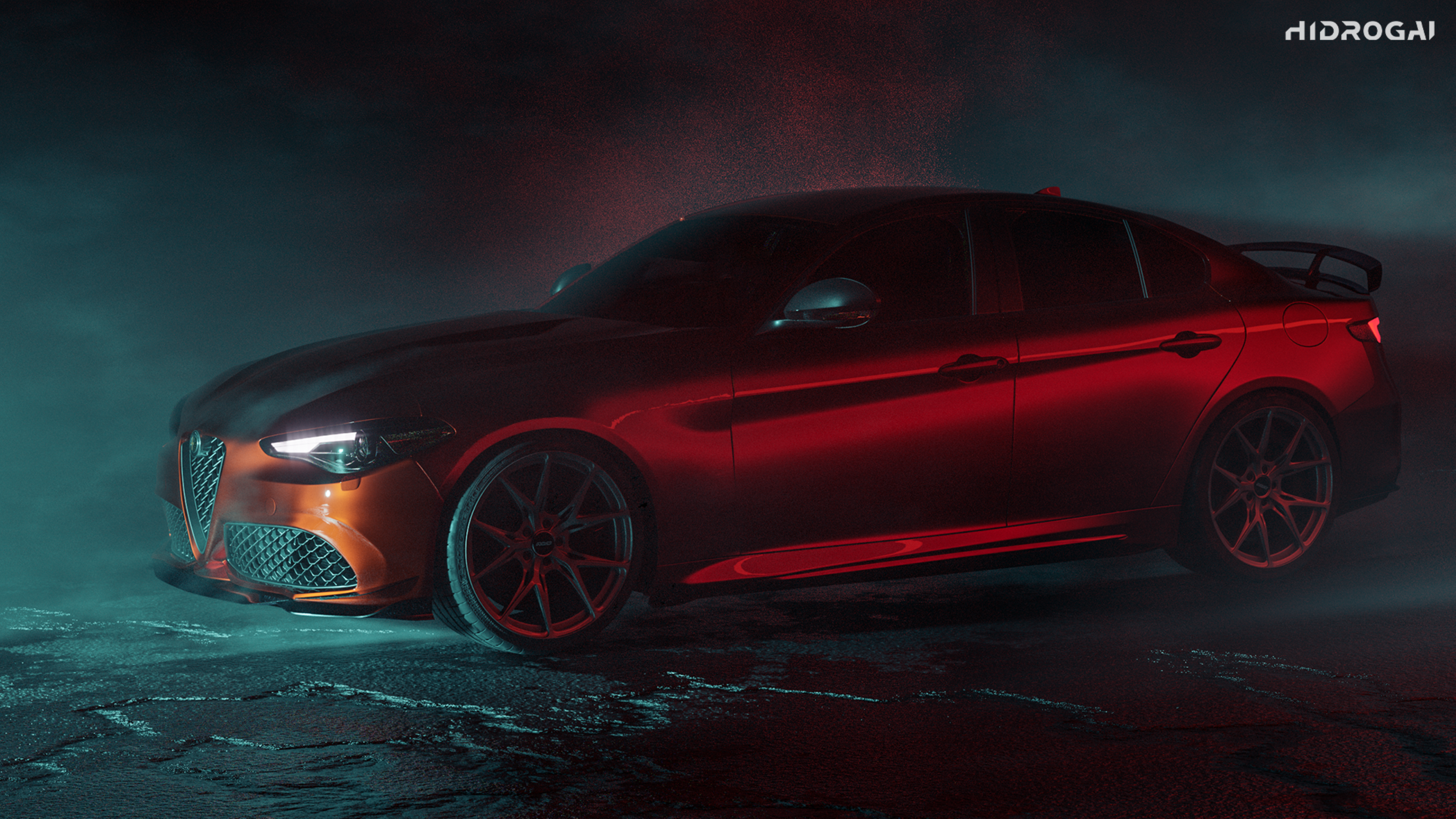 Alfa Romeo Giulia Quadrifoglio Sport Veloce Ti Sprint RWD AWD Lusso Base 2017-ON with Robot Craftsman's Aftermarket Parts - Standard Package "HIDROGAI" Carbon Fiber / FRP