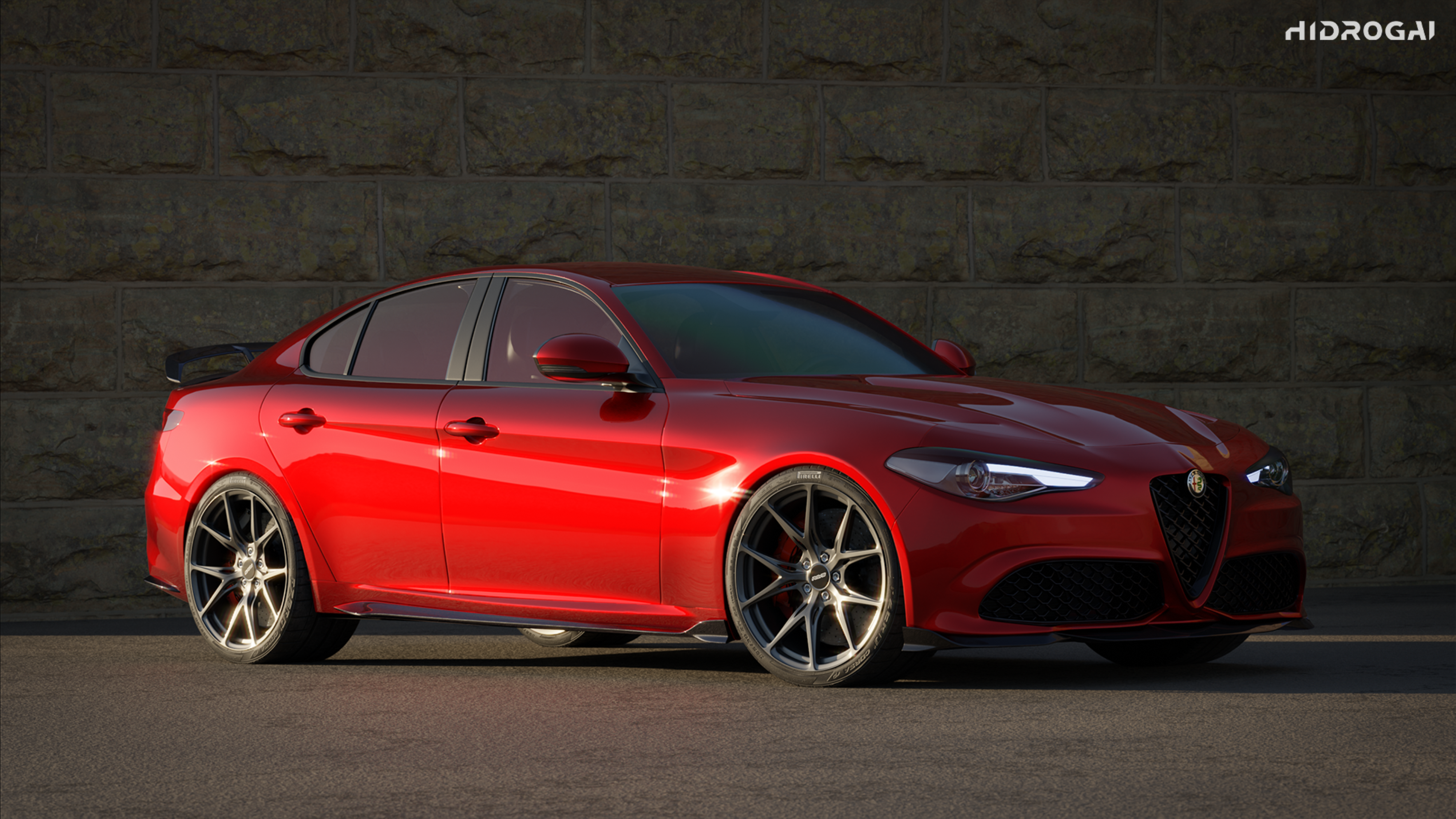 Alfa Romeo Giulia Quadrifoglio Sport Veloce Ti Sprint RWD AWD Lusso Base 2017-ON with Robot Craftsman's Aftermarket Parts - Standard Package "HIDROGAI" Carbon Fiber / FRP