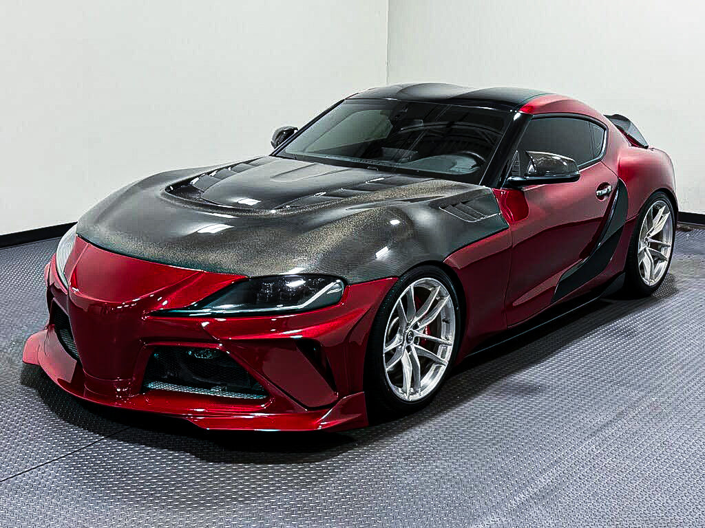 Toyota Supra MK5 A90 A91 3.0 2.0 2020-ON with Aftermarket Parts - "Hyperion" Narrow Body Front Bumper & Lip Carbon Fiber / FRP from Robot Craftsman