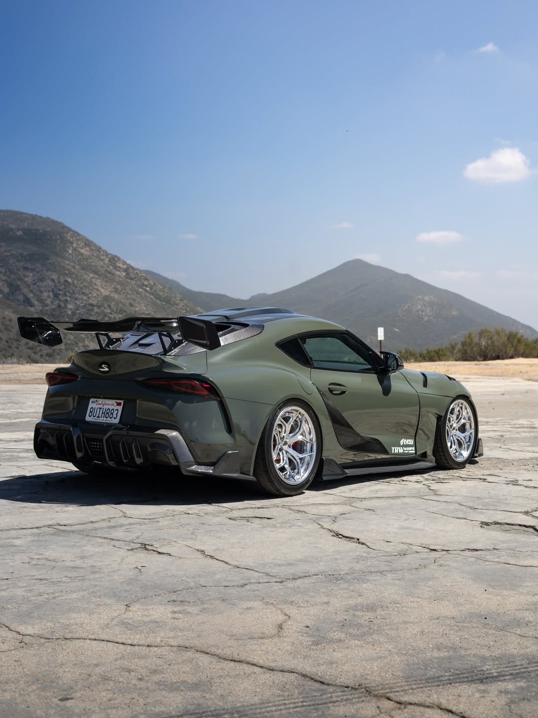 Toyota Supra MK5 A90 A91 3.0 2.0 2020 2021 2022 2023 2024 with Aftermarket Parts - Hyperion Rear Louvers & GT Wing Carbon Fiber / FRP from Robot Craftsman