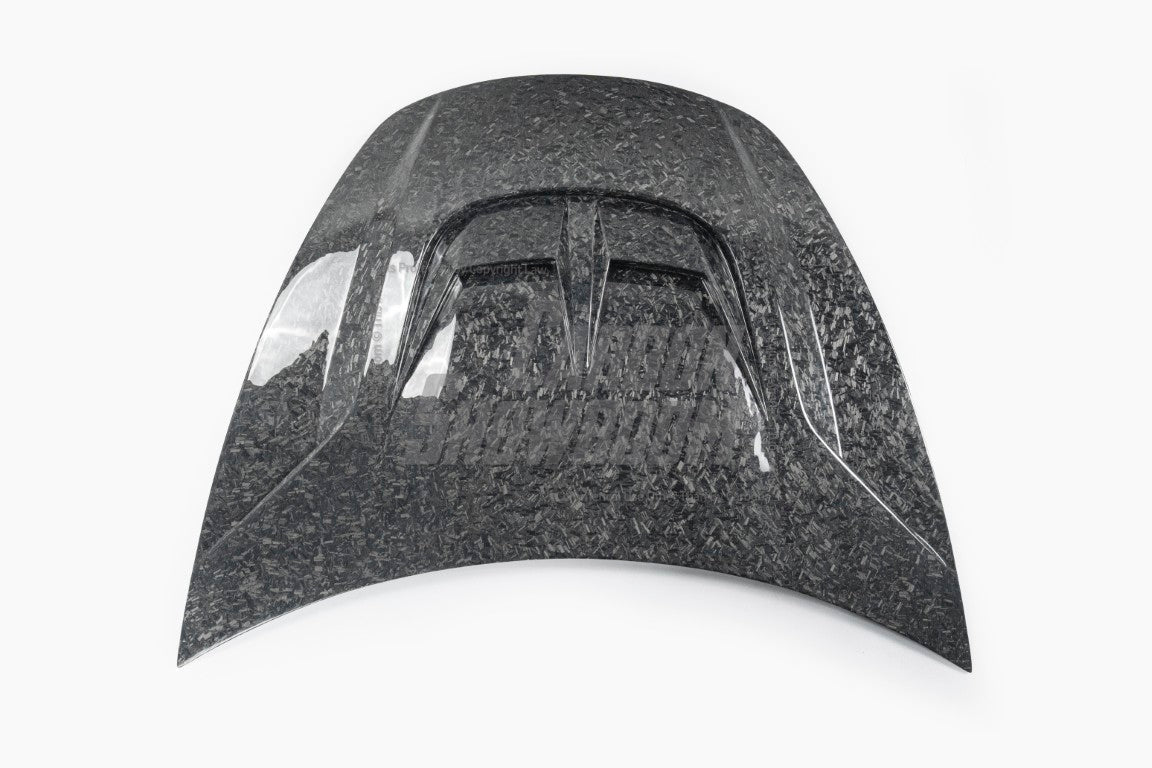 Tesla Model 3 Performance Long Range Standard Base 2017 2018 2019 2020 2021 2022 2023 with Aftermarket Parts - "Hacker" V2 Hood Bonnet Carbon Fiber / FRP from Robot Craftsman
