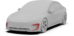 Tesla Model 3 Performance 2024-ON with Robot Craftsman's Aftermarket Parts - Upper Valences Hidrogai Carbon Fiber / FRP
