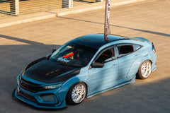 Honda Civic 10th Gen FC1 FC2  FC5 FC6 2016 2017 2018 2019 2020 2021 & Civic 10th Gen FC3 FC4 2017 2018 2019 2020 2021 & Civic 10th Gen FK7 2017 2018 2019 2020 2021 (compatible with ROBOT CRAFTSMAN front bumper) with Aftermarket Parts - Front Bumper & Front Lip Carbon Fiber / FRP from Robot Craftsman