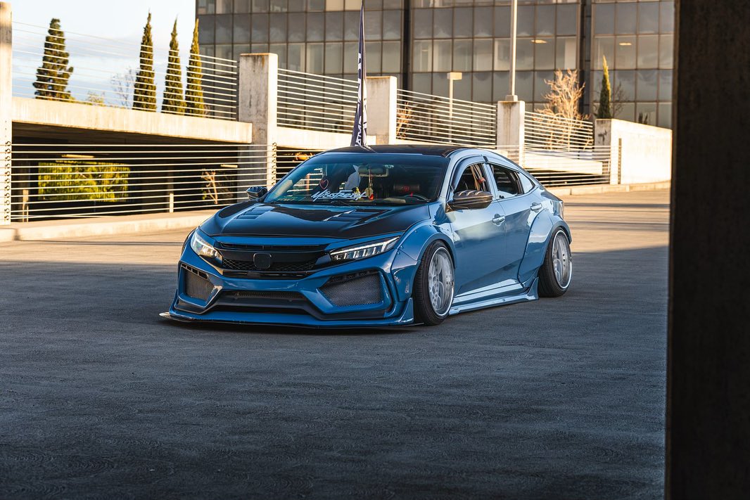 Honda Civic 10th Gen FC1 FC2  FC5 FC6 2016 2017 2018 2019 2020 2021 & Civic 10th Gen FC3 FC4 2017 2018 2019 2020 2021 & Civic 10th Gen FK7 2017 2018 2019 2020 2021 (compatible with ROBOT CRAFTSMAN front bumper) with Aftermarket Parts - Front Bumper & Front Lip Carbon Fiber / FRP from Robot Craftsman