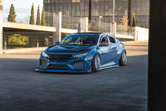 Honda Civic 10th Gen FC1 FC2  FC5 FC6 2016 2017 2018 2019 2020 2021 & Civic 10th Gen FC3 FC4 2017 2018 2019 2020 2021 & Civic 10th Gen FK7 2017 2018 2019 2020 2021 (compatible with ROBOT CRAFTSMAN front bumper) with Aftermarket Parts - Front Bumper & Front Lip Carbon Fiber / FRP from Robot Craftsman