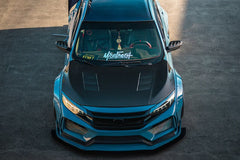Honda Civic 10th Gen FC1 FC2  FC5 FC6 2016 2017 2018 2019 2020 2021 & Civic 10th Gen FC3 FC4 2017 2018 2019 2020 2021 & Civic 10th Gen FK7 2017 2018 2019 2020 2021 (compatible with ROBOT CRAFTSMAN front bumper) with Aftermarket Parts - Front Bumper & Front Lip Carbon Fiber / FRP from Robot Craftsman