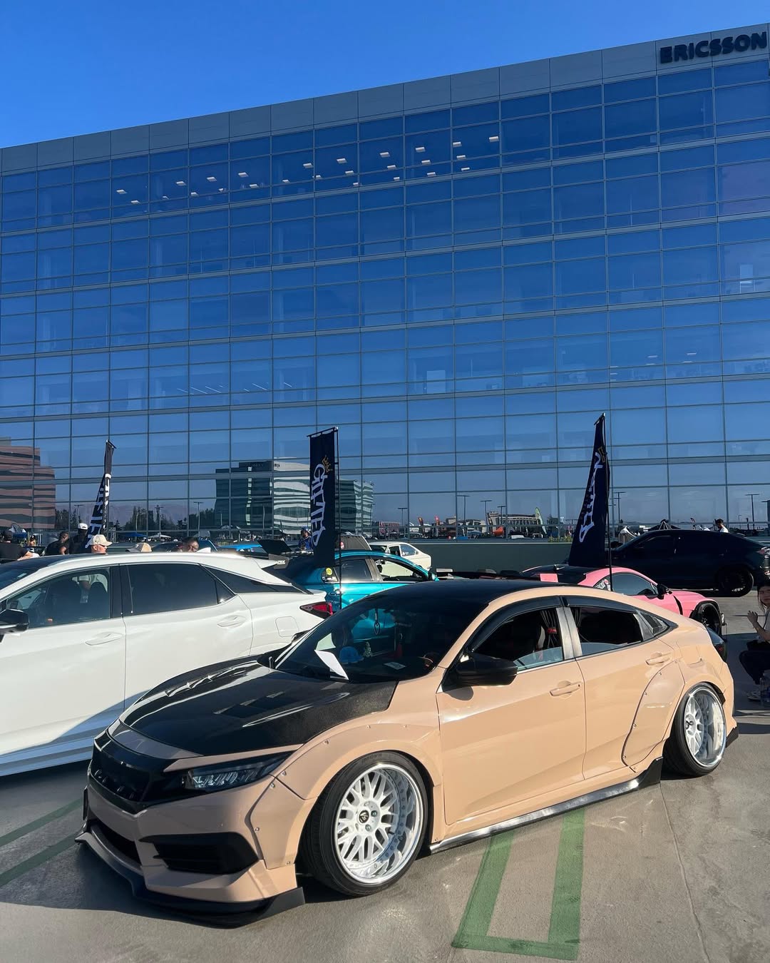 Honda Civic 10th Gen FC1 FC2  FC5 FC6 2016 2017 2018 2019 2020 2021 & Civic 10th Gen FC3 FC4 2017 2018 2019 2020 2021 & Civic 10th Gen FK7 2017 2018 2019 2020 2021 (compatible with ROBOT CRAFTSMAN front bumper) with Aftermarket Parts - Front Bumper & Front Lip Carbon Fiber / FRP from Robot Craftsman