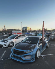 Honda Civic 10th Gen FC1 FC2  FC5 FC6 2016 2017 2018 2019 2020 2021 & Civic 10th Gen FC3 FC4 2017 2018 2019 2020 2021 & Civic 10th Gen FK7 2017 2018 2019 2020 2021 (compatible with ROBOT CRAFTSMAN front bumper) with Aftermarket Parts - Front Bumper & Front Lip Carbon Fiber / FRP from Robot Craftsman