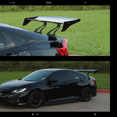 Honda Civic 10th Gen FC1 FC2 FC5 FC6 2016 2017 2018 2019 2020 2021 & Civic 10th Gen FC3 FC4 2017 2018 2019 2020 2021 with Aftermarket Parts - Rear Spoiler Wing Carbon Fiber / FRP from Robot Craftsman