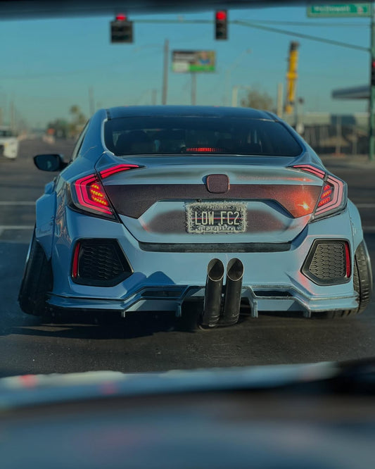 Honda Civic 10th Gen FC1 FC2 SI 2016 2017 2018 2019 2020 2021 (diffuser also compatible with ROBOT CRAFTSMAN rear bumper) with Aftermarket Parts - Rear Diffuser & Bumper Carbon Fiber/FRP/PP from Robot Craftsman