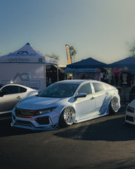Honda Civic 10th Gen FC1 FC2 FC5 FC6 2016 2017 2018 2019 2020 2021 & Civic 10th Gen FC3 FC4 2017 2018 2019 2020 2021 & Civic 10th Gen FK7 2017 2018 2019 2020 2021 (compatible with ROBOT CRAFTSMAN front bumper) with Aftermarket Parts - Front Bumper & Front Lip Carbon Fiber / FRP from Robot Craftsman