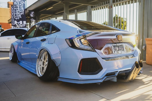 Honda Civic 10th Gen FC1 FC2 SI 2016 2017 2018 2019 2020 2021 (diffuser also compatible with ROBOT CRAFTSMAN rear bumper) with Aftermarket Parts - Rear Diffuser & Bumper Carbon Fiber/FRP/PP from Robot Craftsman